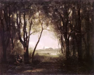 Landscape with a Lake Oil painting by Jean-Baptiste-Camille Corot