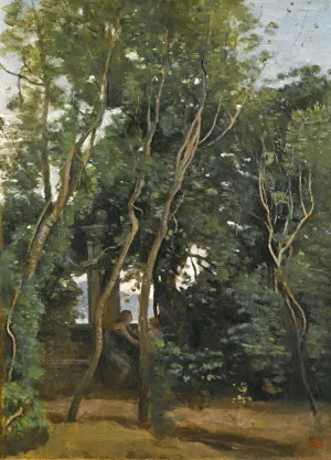 Le Matin Sous Les Arbres by Jean-Baptiste-Camille Corot Oil Painting