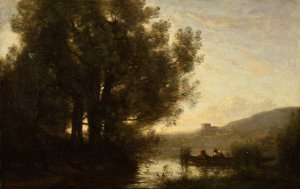 Le Passage de la riviere by Jean-Baptiste-Camille Corot Oil Painting
