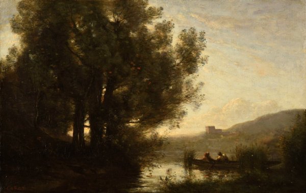 Le Passage de la riviere  by Jean-Baptiste-Camille Corot - Hand-Painted Oil Painting Reproduction