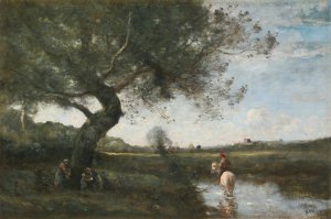 Le Ruisseau Au Cheval Blanc by Jean-Baptiste-Camille Corot Oil Painting