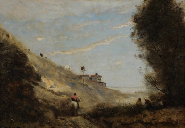 Le vallon au cavalier  by Jean-Baptiste-Camille Corot - Hand-Painted Oil Painting Reproduction