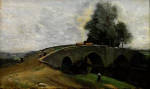 Le vieux pont Oil painting by Jean-Baptiste-Camille Corot