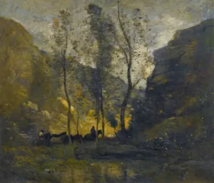 Les Contrebandiers by Jean-Baptiste-Camille Corot Oil Painting