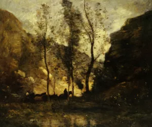 Les Contrebandiers painting by Jean-Baptiste-Camille Corot