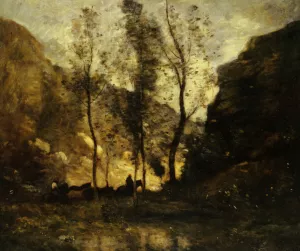 Les Contrebandiers Oil painting by Jean-Baptiste-Camille Corot