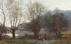 Les etangs De Ville D'avray by Jean-Baptiste-Camille Corot Oil Painting