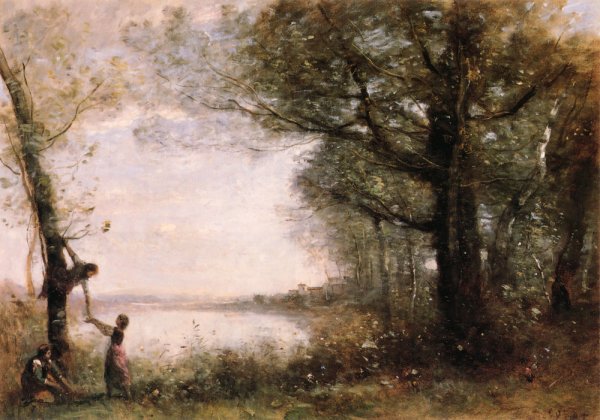 Main Product Photo of Les Petits Denicheurs Painting by Jean-Baptiste-Camille Corot