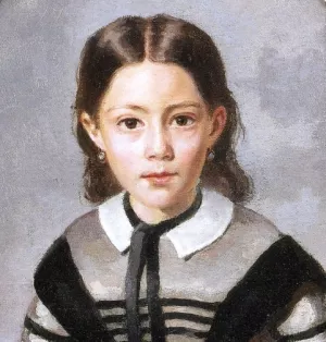 Louise-Laure Baudot at Nine Years by Jean-Baptiste-Camille Corot Oil Painting