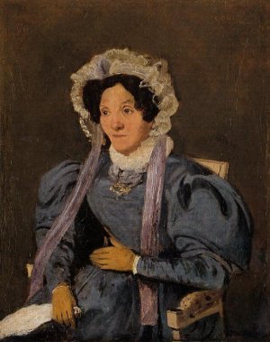 Madame Corot, the Artist's Mother, Born Marie-Francoise Oberson Oil painting by Jean-Baptiste-Camille Corot
