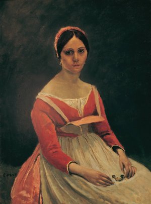 Madame Legois by Jean-Baptiste-Camille Corot Oil Painting