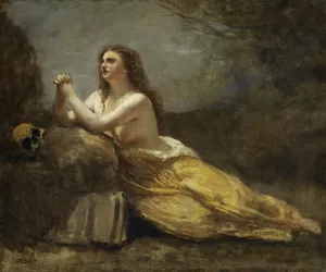 Madeleine En Priere by Jean-Baptiste-Camille Corot Oil Painting