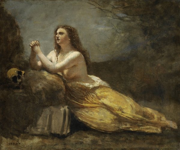 Madeleine En Priere by Jean-Baptiste-Camille Corot - Hand-Painted Oil Painting Reproduction