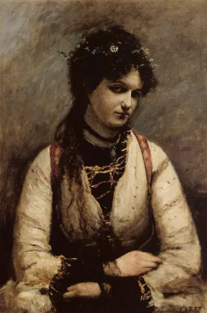 Mademoiselle de Foudras by Jean-Baptiste-Camille Corot - Oil Painting Reproduction