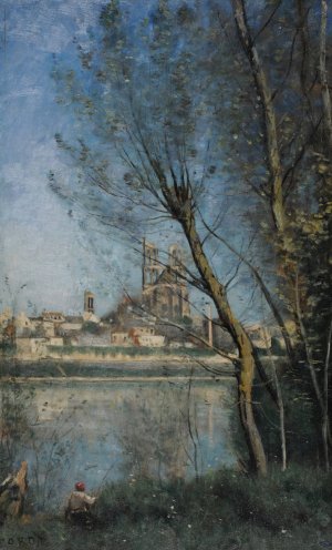 Mantes Oil painting by Jean-Baptiste-Camille Corot