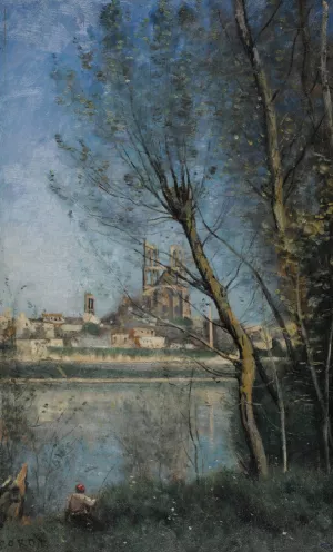 Mantes by Jean-Baptiste-Camille Corot Oil Painting