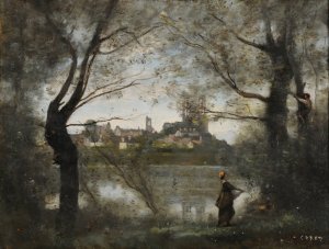Mantes by Jean-Baptiste-Camille Corot Oil Painting