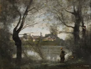 Mantes by Jean-Baptiste-Camille Corot Oil Painting