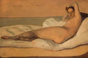 Marietta Oil painting by Jean-Baptiste-Camille Corot