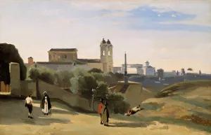 Monte Pincio, Rome Oil painting by Jean-Baptiste-Camille Corot