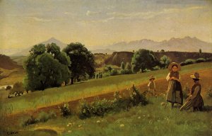 Mornex Landscape by Jean-Baptiste-Camille Corot Oil Painting
