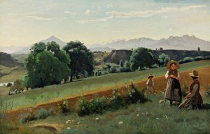 Mornex Oil painting by Jean-Baptiste-Camille Corot