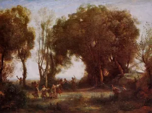 Morning - Dance of the Nymphs by Jean-Baptiste-Camille Corot - Oil Painting Reproduction