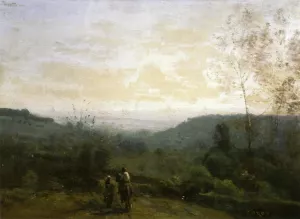 Morning, Fog Effect Oil painting by Jean-Baptiste-Camille Corot