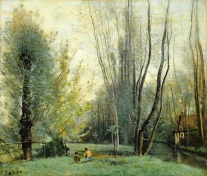 Morning Near Beauvais Oil painting by Jean-Baptiste-Camille Corot