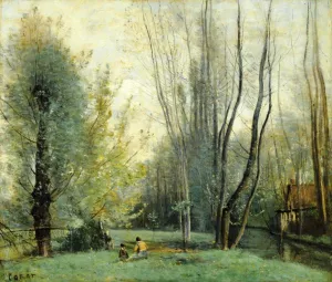Morning Near Beauvais by Jean-Baptiste-Camille Corot Oil Painting
