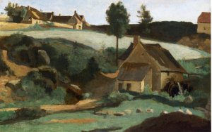 Morvan, The Little Mill Oil painting by Jean-Baptiste-Camille Corot