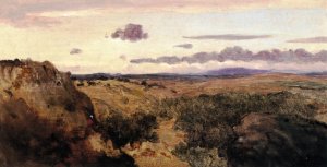 Mountainous Landscape by Jean-Baptiste-Camille Corot Oil Painting