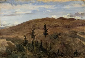 Mountains in Auvergne Oil painting by Jean-Baptiste-Camille Corot