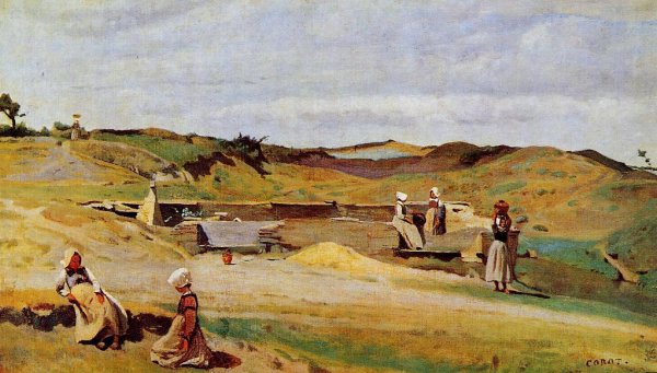 Mur also known as Cotes-du-Nord by Jean-Baptiste-Camille Corot - Hand-Painted Oil Painting Reproduction