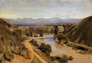 Narni - The Ponte Augusto over the Nera by Jean-Baptiste-Camille Corot Oil Painting