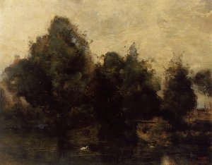 Near Arras, the Banks of the Scarpe Oil painting by Jean-Baptiste-Camille Corot