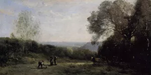 Outside Paris - The Heights above Ville d'Avray by Jean-Baptiste-Camille Corot - Oil Painting Reproduction
