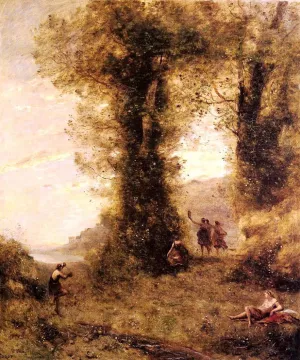 Pastorale Oil painting by Jean-Baptiste-Camille Corot