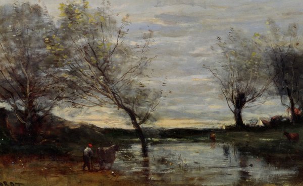Main Product Photo of Paturages Marecageux Painting by Jean-Baptiste-Camille Corot