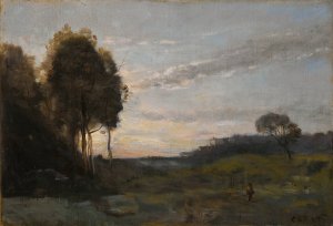 Personage Dans Un Paysage by Jean-Baptiste-Camille Corot Oil Painting