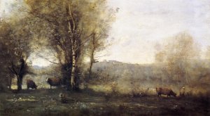 Pond with Three Cows (also known as Souvenir of Ville d'Avray)
