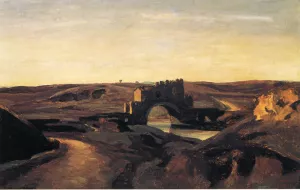 Ponte Nomentano by Jean-Baptiste-Camille Corot Oil Painting
