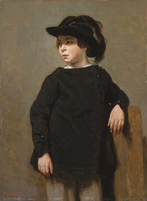 Portrait of a Child by Jean-Baptiste-Camille Corot Oil Painting