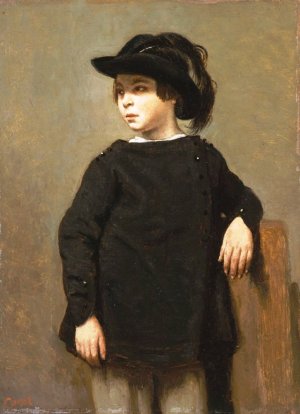 Portrait of a Child by Jean-Baptiste-Camille Corot Oil Painting