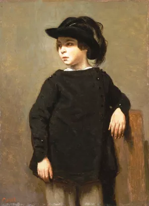 Portrait of a Child by Jean-Baptiste-Camille Corot Oil Painting