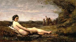 Repose by Jean-Baptiste-Camille Corot Oil Painting
