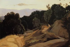 Road Through Wooded Mountains by Jean-Baptiste-Camille Corot - Oil Painting Reproduction