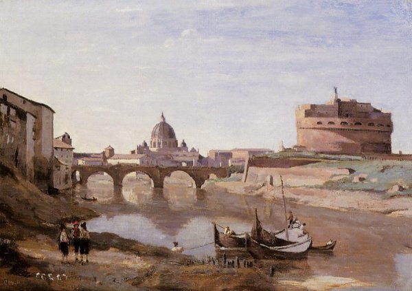 Main Product Photo of Rome - Castle Sant'Angelo Painting by Jean-Baptiste-Camille Corot