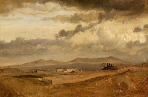 Rome - The Convent of Sant'Onofrio, on the Janiculum Oil painting by Jean-Baptiste-Camille Corot