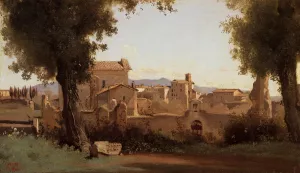 Rome - View from the Farnese Gardens, Morning by Jean-Baptiste-Camille Corot - Oil Painting Reproduction